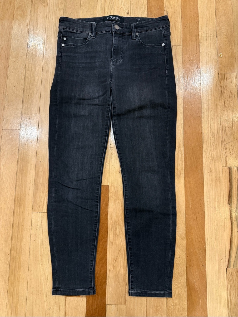 Liverpool Black High Rise Ankle Skinny Jeans, size 27/4 Petite